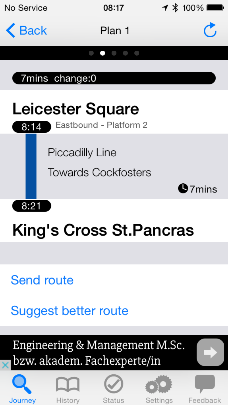 Trip plan to get to King's Cross St.Pancras
